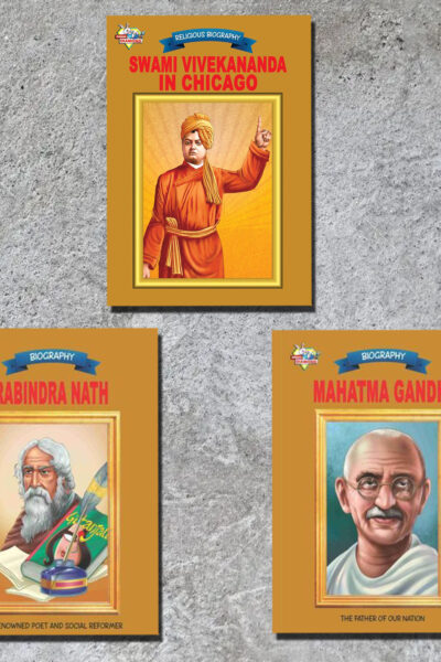 Biographies of Great Personalities | Set of 3 Books | Swami Vivekananda in Chicago + Rabindranath Tagore + Mahatma Gandhi-0