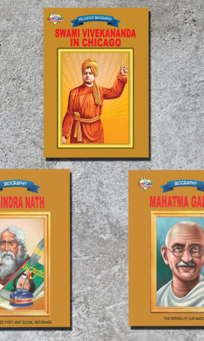 Biographies of Great Personalities | Set of 3 Books | Swami Vivekananda in Chicago + Rabindranath Tagore + Mahatma Gandhi-0