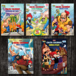 New Comics in English (Set of 5 Comics) : Chacha Chaudhary Raka's Terror | Chacha Chaudhary Dangerous Butterfly | Chacha Chaudhary Goran's Attack | Chacha Chaudhary Corona Warriors | Chacha Chaudhary and Ganga Utsav Original Artwork by Diamond Toons-0