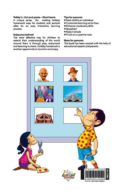 Easy Cut and Paste Activity Book for Kids | Picture Book for Kids | Monuments of India, Freedom Fighters, Festivals of India-9971