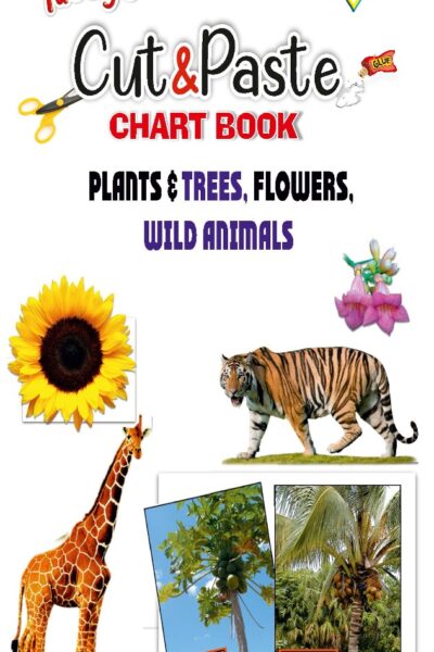 Cut and Paste Activity Book for Kids | Picture Book for Kids | Plants and Trees, Flowers, Wild Animals-0