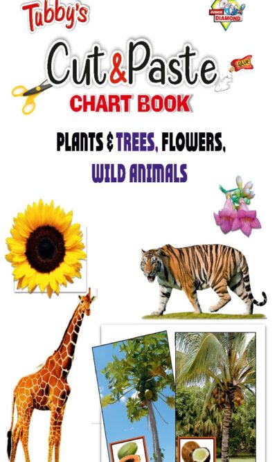 Cut and Paste Activity Book for Kids | Picture Book for Kids | Plants and Trees, Flowers, Wild Animals-0