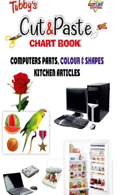 Cut and Paste Activity Book for Kids | Picture Book for Kids | Computers Parts, Colour & Shapes, Kitchen Articles-0