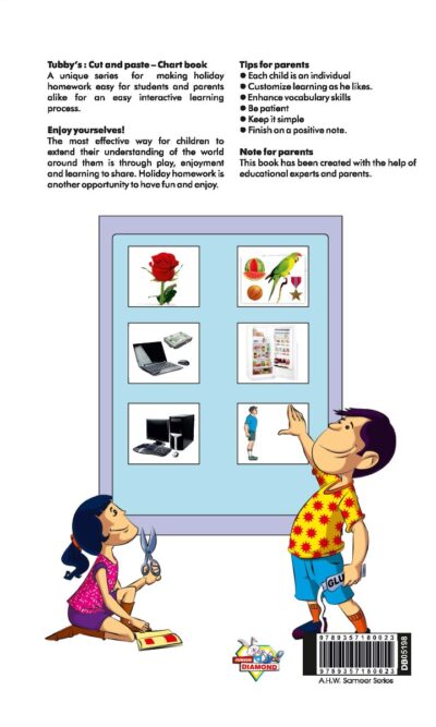 Cut and Paste Activity Book for Kids | Picture Book for Kids | Computers Parts, Colour & Shapes, Kitchen Articles-9946