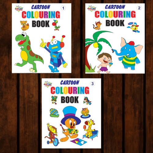 Cartoon Colouring Books | Colouring Books For Kids | 2 To 7 Years Old Kids | Best Drawing, Colouring, Painting For Children | Set Of 3 Books-0