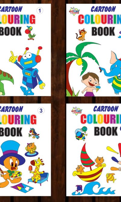 Cartoon Colouring Books | Colouring Books for Kids | 2 to 7 Years Old Kids | Best Drawing, Colouring, Painting for Children | Set of 4 Books-0