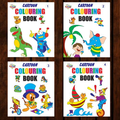 Cartoon Colouring Books | Colouring Books For Kids | 2 To 7 Years Old Kids | Best Drawing, Colouring, Painting For Children | Set Of 4 Books-0