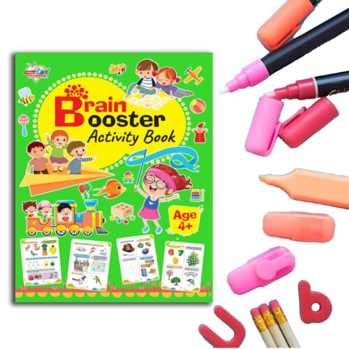 Brain Booster Activity Book - Age 4+ (Fun Learning Activity Book For Kids)-9740