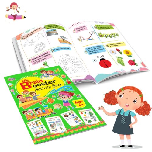 Brain Booster Activity Book - Age 4+ (Fun Learning Activity Book For Kids)-9741