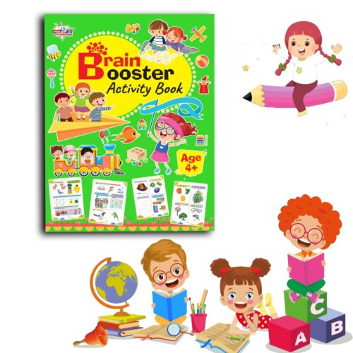 Brain Booster Activity Book - Age 4+ (Fun Learning Activity Book For Kids)-9742