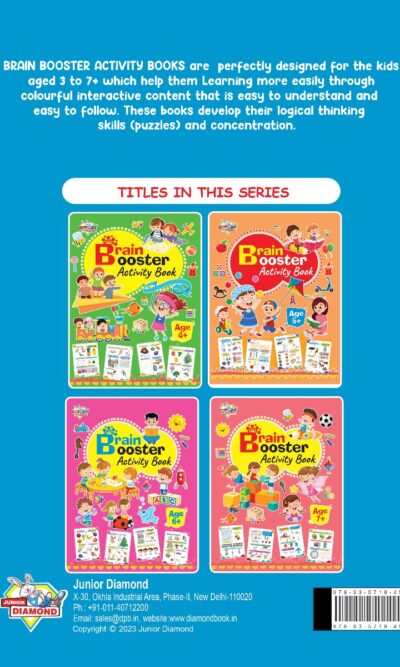 Brain Booster Activity Book - Age 3+ (Fun Learning Activity Book for Kids)-9724