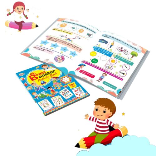 Brain Booster Activity Book - Age 3+ (Fun Learning Activity Book For Kids)-9727