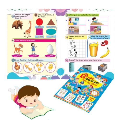 Brain Booster Activity Book - Age 3+ (Fun Learning Activity Book For Kids)-9728