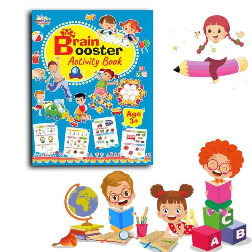 Brain Booster Activity Book - Age 3+ (Fun Learning Activity Book For Kids)-9733