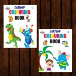 Cartoon Colouring Book for Kids (Set of 2 Books) Gift to Children for Painting and Colouring | Copy Colour Book for Kids-0