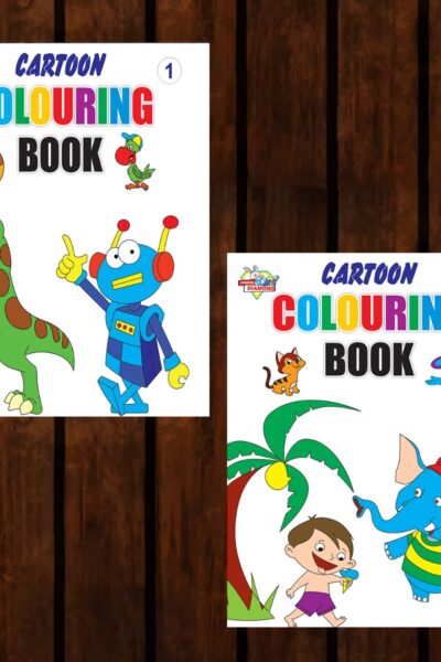 Cartoon Colouring Book for Kids (Set of 2 Books) Gift to Children for Painting and Colouring | Copy Colour Book for Kids-0