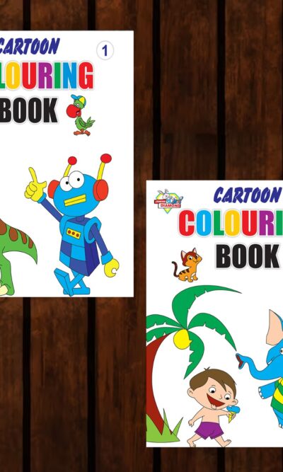 Cartoon Colouring Book for Kids (Set of 2 Books) Gift to Children for Painting and Colouring | Copy Colour Book for Kids-0