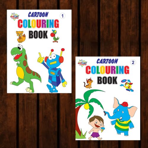 Cartoon Colouring Book For Kids (Set Of 2 Books) Gift To Children For Painting And Colouring | Copy Colour Book For Kids-0