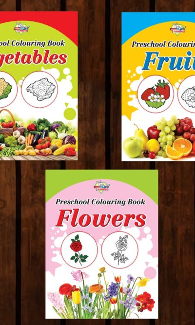 Preschool Colouring Books for Kids (Set of 3 Books) Copy Colouring Books | Vegetables | Fruits | Flowers-0