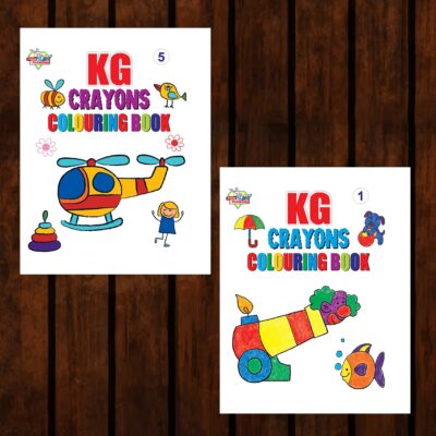 KG Crayons Colouring Book for Kid (Set of 2 Books) Gift to Children for Painting and Colouring-0