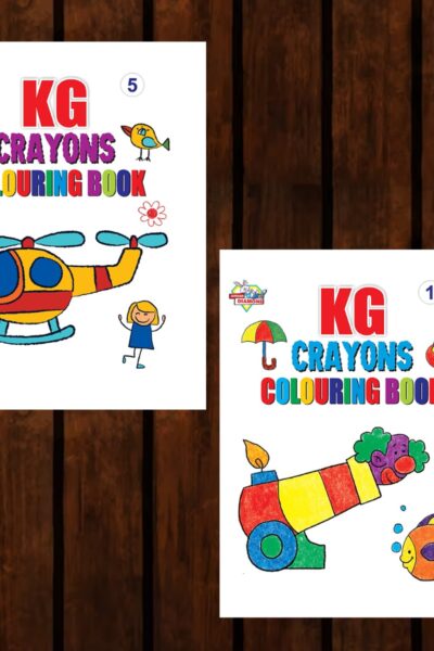 KG Crayons Colouring Book for Kid (Set of 2 Books) Gift to Children for Painting and Colouring-0