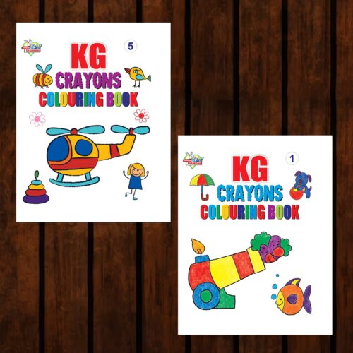 Kg Crayons Colouring Book For Kid (Set Of 2 Books) Gift To Children For Painting And Colouring-0