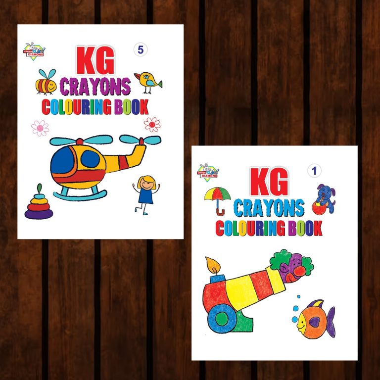 KG Crayons Colouring Book for Kid (Set of 2 Books) Gift to Children for Painting and Colouring-0