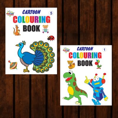 Cartoon Colouring Book for Kid (Set of 2 Books) Gift to Children for Painting and Colouring-0