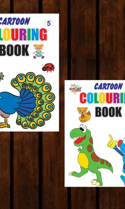 Cartoon Colouring Book for Kid (Set of 2 Books) Gift to Children for Painting and Colouring-0