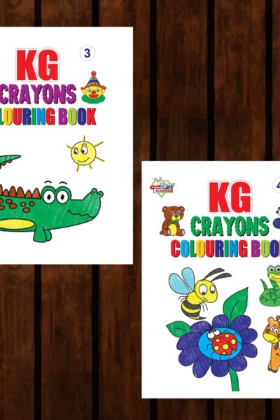 KG Crayons Colouring Book for Kids (Set of 2 Books) Gift to Children for Painting and Colouring-0