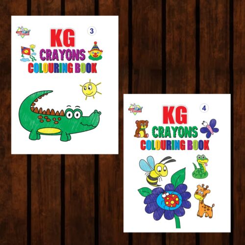 Kg Crayons Colouring Book For Kids (Set Of 2 Books) Gift To Children For Painting And Colouring-0