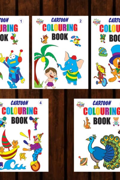 Cartoon Colouring Book for Kids (Set of 5 Books) Gift to Children for Painting and Colouring | Copy Colour Book for Kids-0