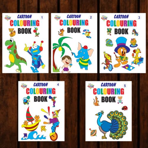 Cartoon Colouring Book For Kids (Set Of 5 Books) Gift To Children For Painting And Colouring | Copy Colour Book For Kids-0