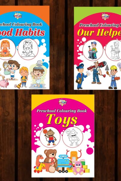 Preschool Colouring Books for Kids (Set of 3 Books) Copy Colouring Books | Good Habits | Helpers | Toys-0