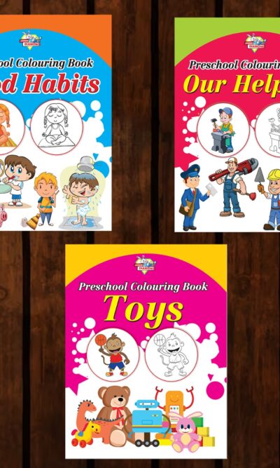 Preschool Colouring Books for Kids (Set of 3 Books) Copy Colouring Books | Good Habits | Helpers | Toys-0