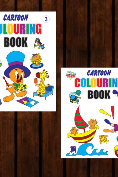 Cartoon Colouring Book for Kids (Set of 2 Books) Gift to Children for Painting and Colouring-0