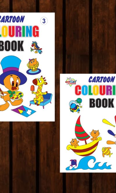 Cartoon Colouring Book for Kids (Set of 2 Books) Gift to Children for Painting and Colouring-0