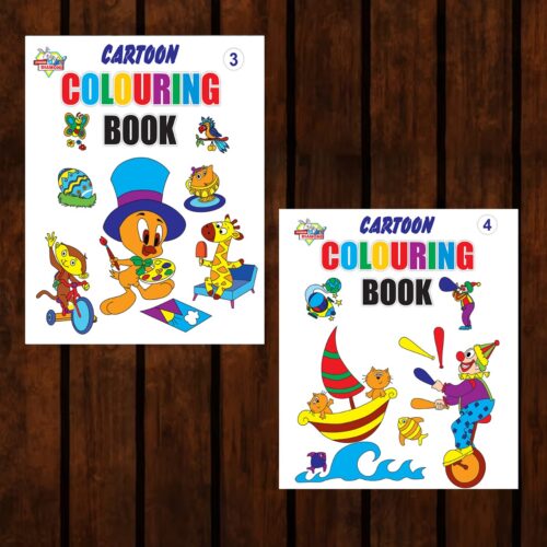 Cartoon Colouring Book For Kids (Set Of 2 Books) Gift To Children For Painting And Colouring-0