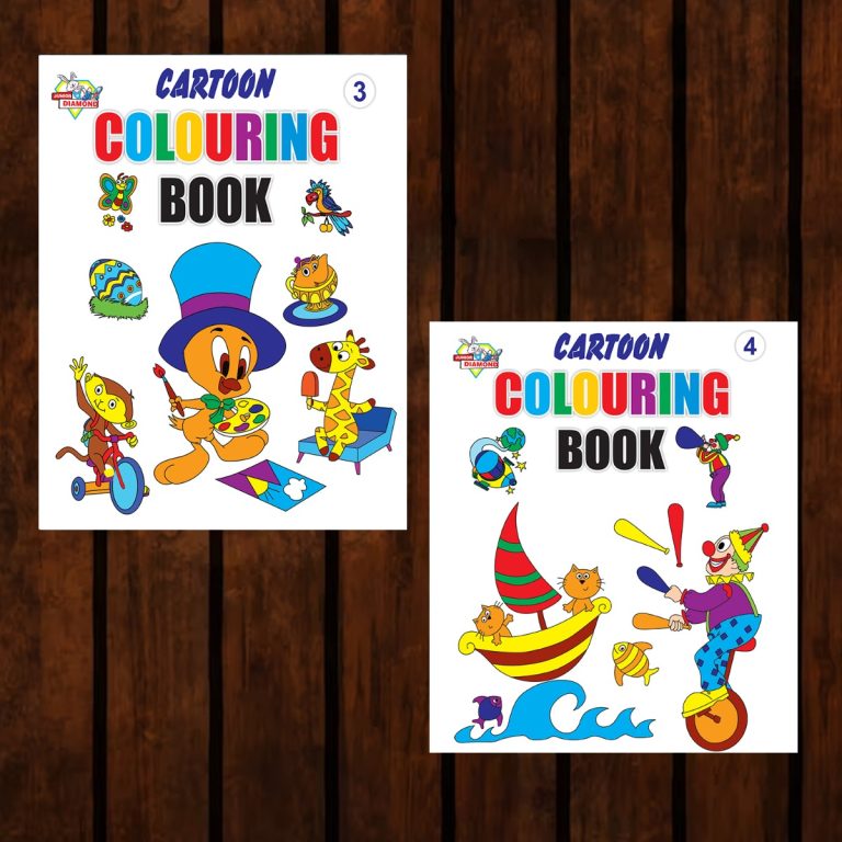 Cartoon Colouring Book for Kids (Set of 2 Books) Gift to Children for Painting and Colouring-0