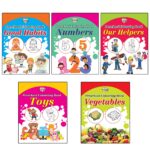 Preschool Colouring Books for Kids (Set of 10 Books) Copy Colouring Books | ABC | Animals | Birds | Flowers | Fruits | Good Habits | Numbers | Helpers | Toys | Vegetables-9425