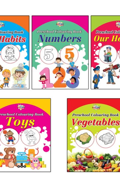 Preschool Colouring Books for Kids (Set of 10 Books) Copy Colouring Books | ABC | Animals | Birds | Flowers | Fruits | Good Habits | Numbers | Helpers | Toys | Vegetables-9425