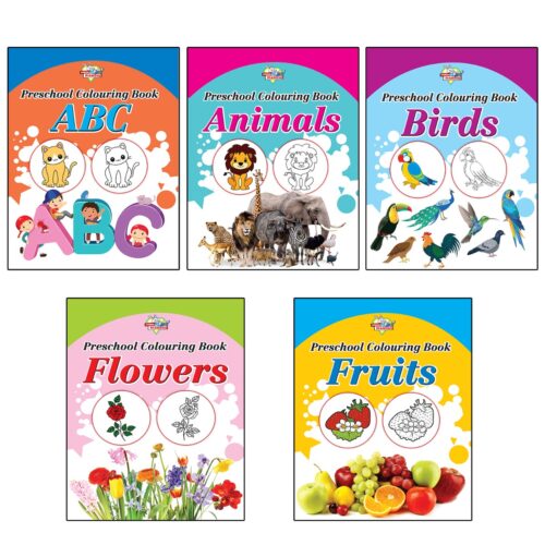 Preschool Colouring Books For Kids (Set Of 10 Books) Copy Colouring Books | Abc | Animals | Birds | Flowers | Fruits | Good Habits | Numbers | Helpers | Toys | Vegetables-9426