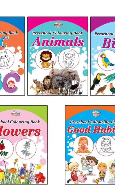 Preschool Colouring Books for Kids (Set of 5 Books) Copy Colouring Books | ABC | Animals | Birds | Flowers | Good Habits-0