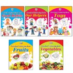 Preschool Colouring Books for Kids (Set of 5 Books) Copy Colouring Books | Good Habits | Helpers | Toys | Fruits | Vegetables-0