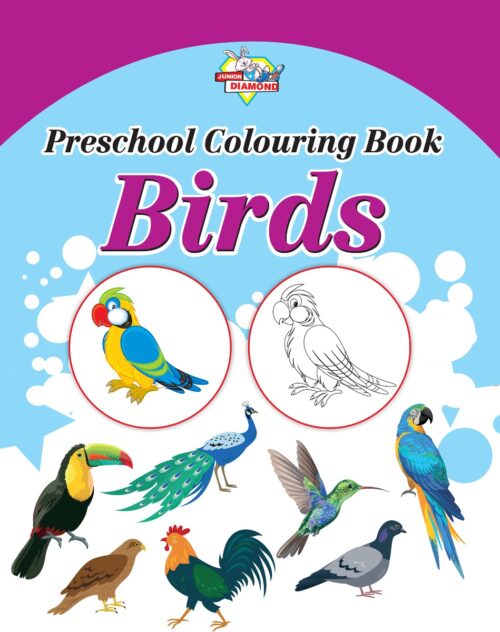 Preschool Colouring Books For Kids (Set Of 5 Books) Copy Colouring Books | Vegetables | Fruits | Flowers | Animals | Birds-9683