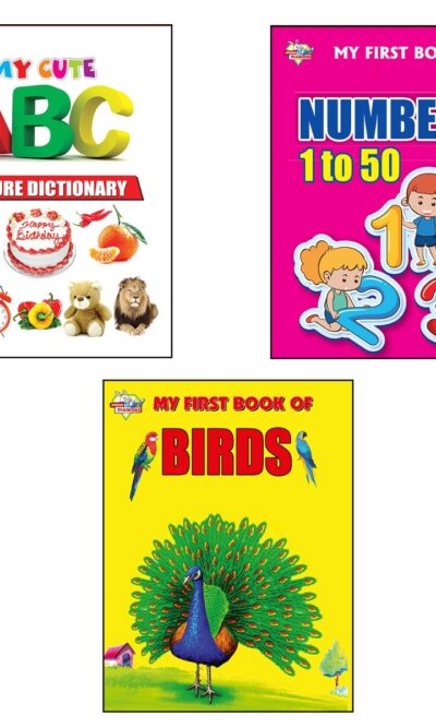 My First Picture Books (Set of 3 Books) | ABC Picture Dictionary | Numbers 1-50 | Birds-0