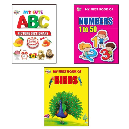 My First Picture Books (Set Of 3 Books) | Abc Picture Dictionary | Numbers 1-50 | Birds-0