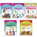 Preschool Colouring Books for Kids (Set of 5 Books) Copy Colouring Books | Animals | Birds | Flowers | Numbers | Vegetables-0