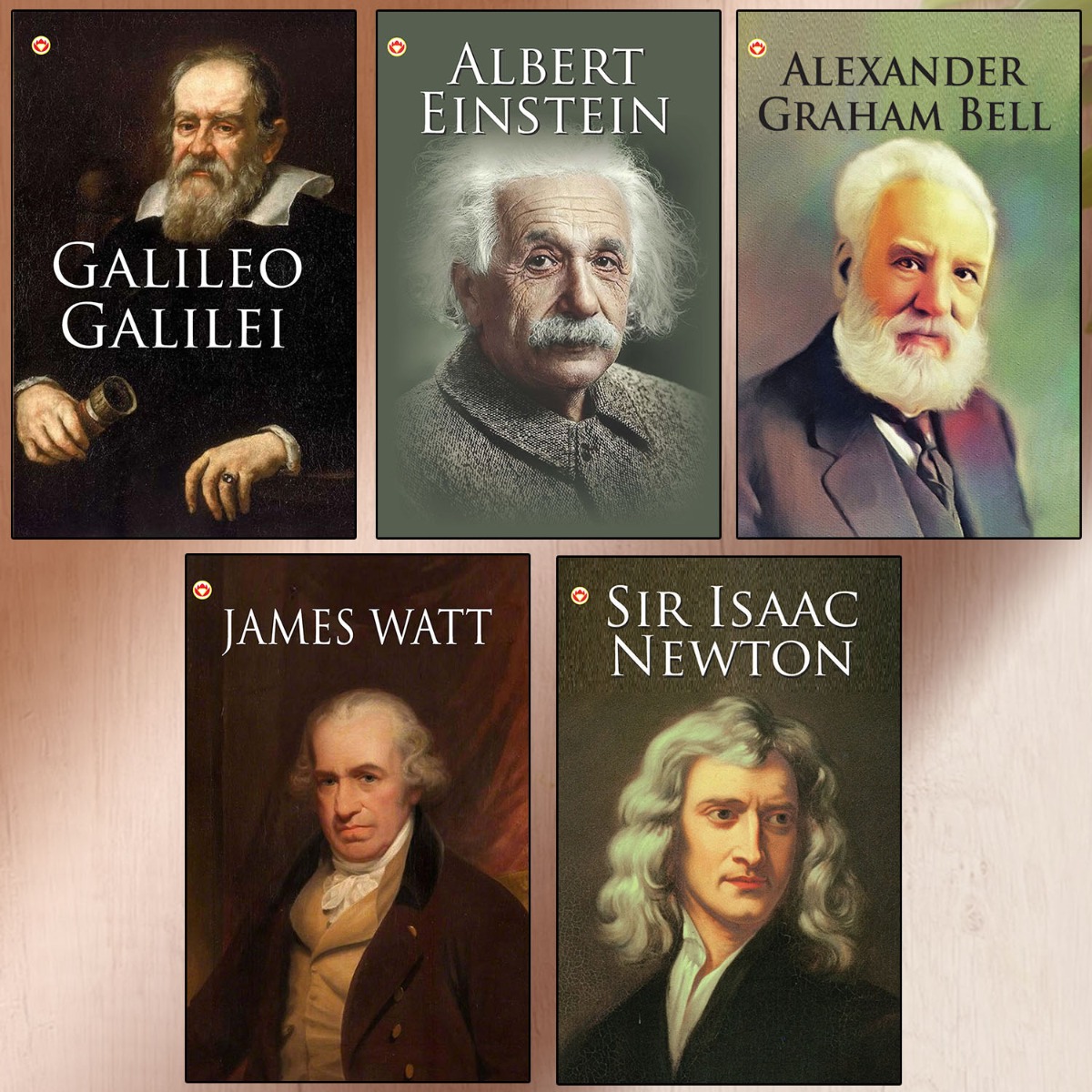 Great Scientists of the World : Galileo Galilei | Albert Einstein | Alexander Graham Bell | James Watt | Sir Isaac Newton (Inspirational Biography Books)-0