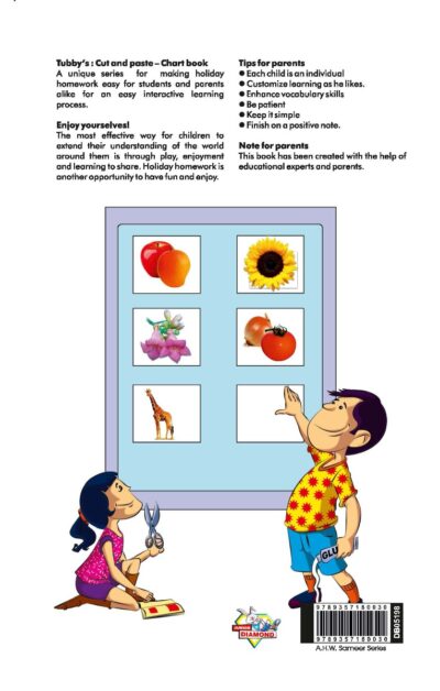 Cut and Paste Activity Book for Kids | Picture Book for Kids | Fruits, Vegetables, Balance Diet & Vitamins, Plants and Trees, Flowers, Wild Animals-10010